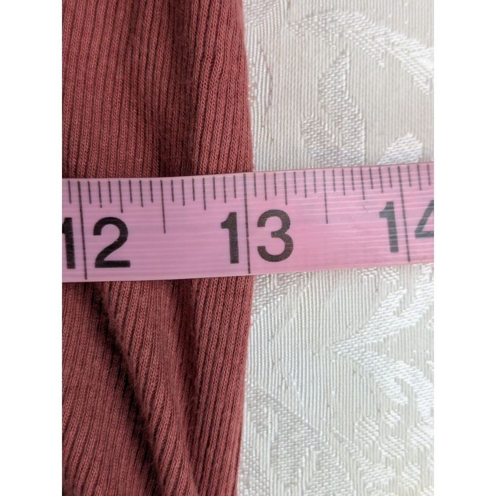 Michael Stars Lori Rust Brown Ribbed Ruched Stretch Bodycon Midi Dress Size M - Picture 8 of 10